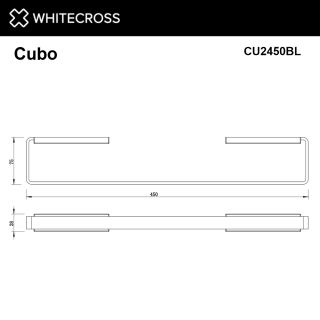 Полотенцедержатель WHITECROSS Cubo CU2450GLB 45 см брашированное золото